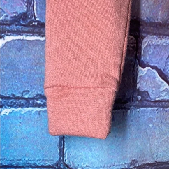 Women's Pink Hoodie - "Never Give Up" Size Large Cropped Love Streak Sweatshirt - Picture 6 of 6